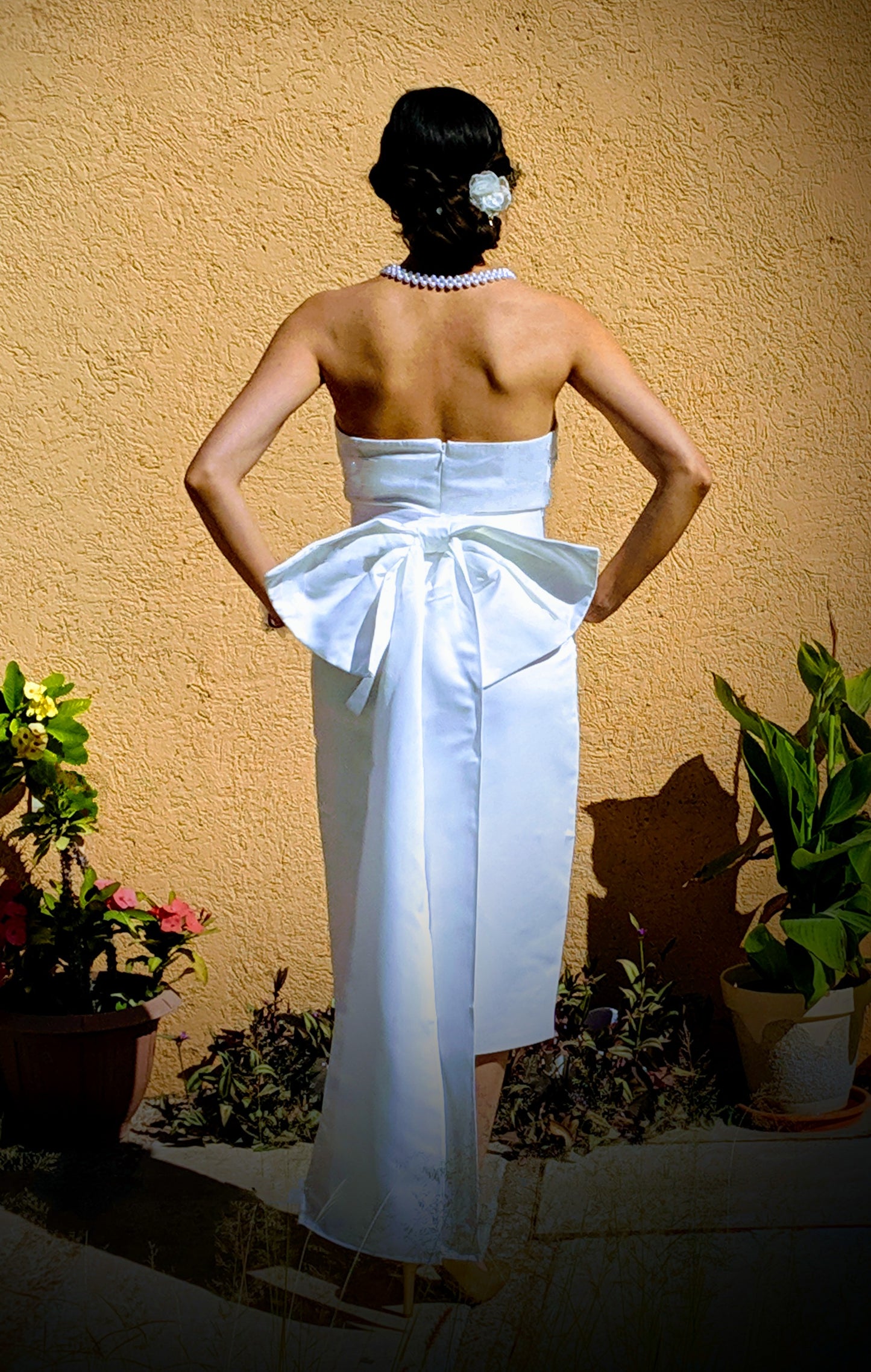 Belle wedding dress with bun