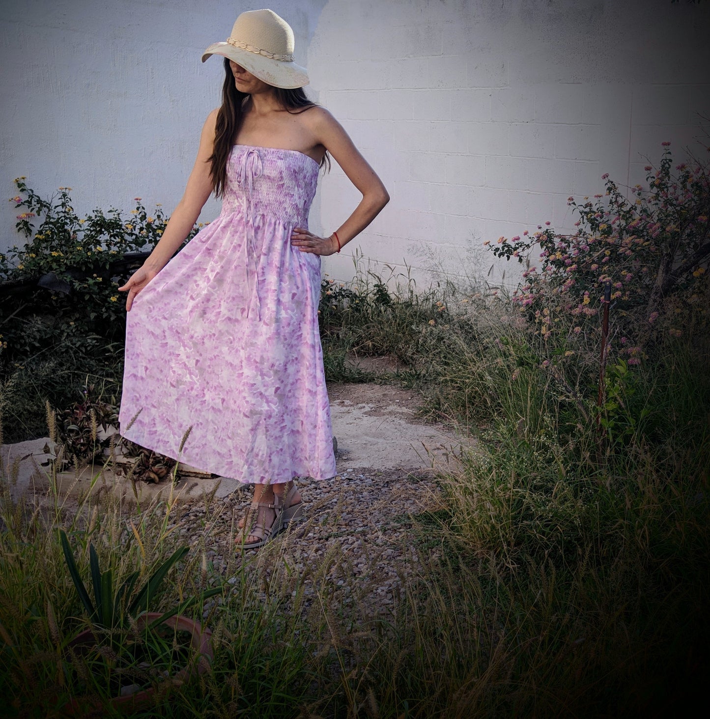 Purple Strapless Dress