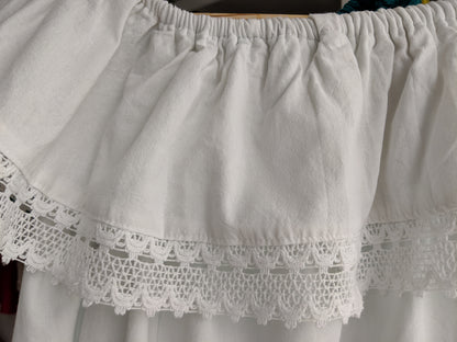 White Flower Mexican Dress