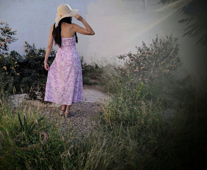 Purple Strapless Dress