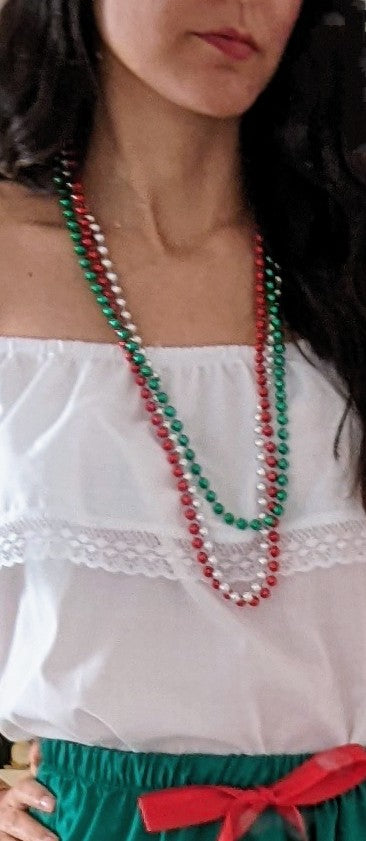 Mexican dress with necklaces