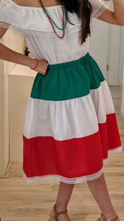 Mexican dress with necklaces