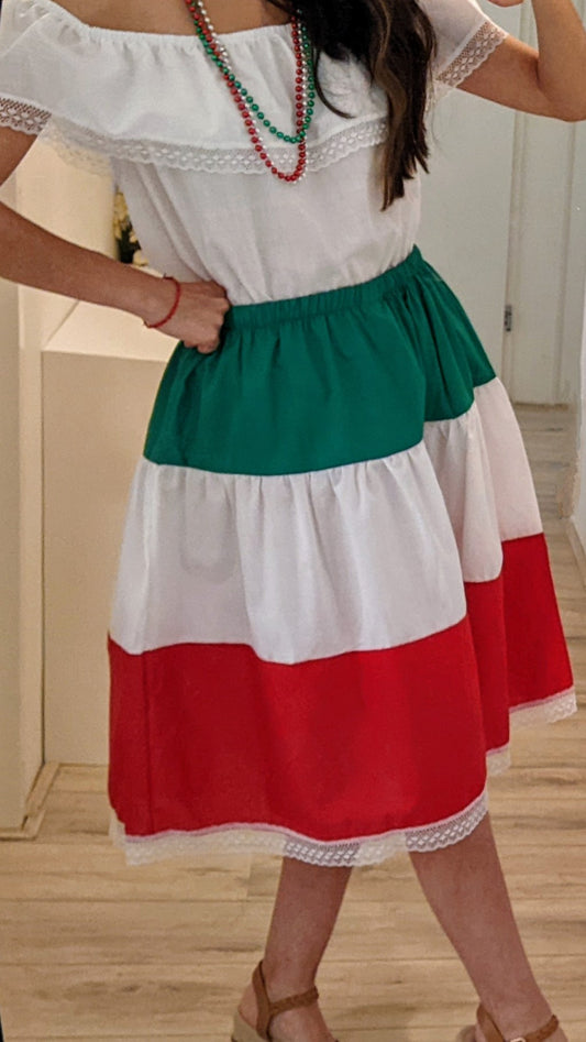 Mexican dress with necklaces
